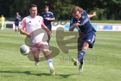 Verbands Pokal- Saison 2025/26 - TV Münchsmünster - SpVgg Ansbach - Johannes Artmeier blau M´münster - Mirko Puscher rosa Ansbach - Foto: Meyer Jürgen