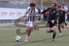 Bayernliga Nord - Saison 2026/27 - FC Ingolstadt 04 II - SV Fortuna Regensburg - Maximilian Wagner weiss FCI - Julian Ziegler dunkel Regensburg -  Foto: Meyer Jürgen
