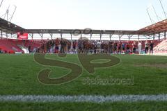 3. Liga - Saison 2024/25 - FC Ingolstadt 04 - SV Wehen Wiesbaden - Das Spiel ist aus - Banner - Choreo -- Foto: Meyer Jürgen