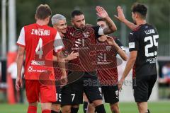 Testspiel; FC Ingolstadt 04 - FSV Zwickau; Thomas Rausch (45, FCI) Tor Jubel Treffer 2:0 mit Pascal Testroet (37, FCI) Arian Llugiqi (25, FCI)