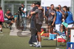3. Liga - Saison 2026/27 - SC Sonnenhof Großaspach - FC Ingolstadt 04 - Das Spiel ist aus - jubel - Cheftrainerin Sabrina Wittmann (FCI) - Co-Trainer Fabian Reichler (FCI) - #Nico Antonitsvh - XXXXX - Foto: Meyer Jürgen