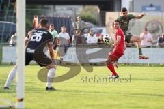 Toto - Pokal - Saison 2024/25 - TSV Lohr - FC Ingolstadt 04 - Ognjen Drakulic (Nr.30 - FCI) - Torwart Andreas Jetzlaff (Nr.26 - TSV Lohr) - Foto: Meyer Jürgen