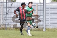 Bayernliga Nord - Saison 2024/25 - FC Ingolstadt 04 II - SV Fortuna Regensburg - Said Souleymane (Nr.17 - FCI U21) - Schmitt Lucas grün Regensburg - Foto: Meyer Jürgen