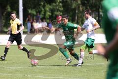 Bezirksliga - Saison 2024/25 - SV Manching - TSV Jetzendorf - Stefan Müller (Nr.7 - SV Manching) - Stefan Nefzger weiss Jetzendorf - Foto: Meyer Jürgen