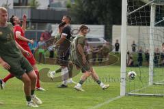 Toto - Pokal - Saison 2024/25 - TSV Lohr - FC Ingolstadt 04 - Sebastian Gronning (Nr.11 - FCI) schiesst ein Tor - jubel -  - Torwart Andreas Jetzlaff (Nr.26 - TSV Lohr) - Foto: Meyer Jürgen