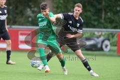 Bezirksliga - Saison 2025/26 - FC Gerolfing - TSV Gaimersheim - Leonardo Lucic (Nr.19 - FC Gerolfing) - Elias Burgfeld (Nr.11 - TSV Gaimersheim)- Foto: Meyer Jürgen