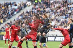 3. Liga; 1. FC Saarbrücken - FC Ingolstadt 04; Zweikampf Kampf um den Ball Georgios Antzoulas (6, FCI) Civeja Tim (23 FCS) Simon Lorenz (32, FCI) Linus Rosenlöcher (19, FCI)