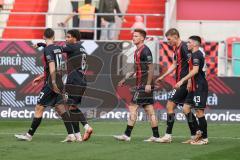 3. Liga; FC Ingolstadt 04 - SC Verl; Ausgleich Sebastian Grönning (11, FCI) Tor Jubel Treffer 1:1, Felix Keidel (43, FCI) Benjamin Kanuric (8, FCI) Leon Guwara (6, FCI) Max Besuschkow (17, FCI)