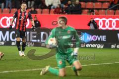 3. Liga; FC Ingolstadt 04 - Energie Cottbus; Torchance verpasst Pascal Testroet (37, FCI) Torwart Bethke Elias (12 ECO) hält den Ball