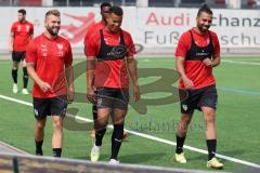 3.Liga - Saison 2023/2024 - Trainingsauftakt - FC Ingolstadt 04 - Yannick Deichmann (Nr.20 - FCI) - Marcel Costly (Nr.22 - FCI) - Leon Guwara (Nr.6 - FCI) -  - Foto: Meyer Jürgen