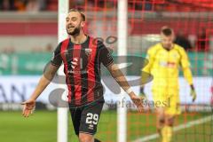 3. Liga; FC Ingolstadt 04 - VfL Osnabrück; Tor Jubel Treffer David Kopacz (29, FCI) Torwart Jonsson Lukas (21 VFLO)