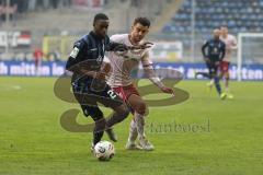3. Liga - Saison 2025/26 - Waldhof Mannheim  -  FC Ingolstadt 04 - Carlsen Frederic Bennedsgaard (Nr.8 - FC Ingolstadt 04) -  Adama Diakhaby (Nr.27 - Waldhof Mannheim)- Foto: Meyer Jürgen