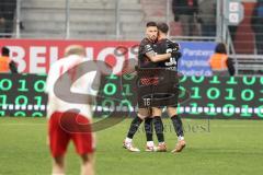 3. Liga; FC Ingolstadt 04 - 
Rot-Weiss Essen; Sieg Jubel Freude Ryan Malone (16, FCI) Simon Lorenz (32, FCI)
