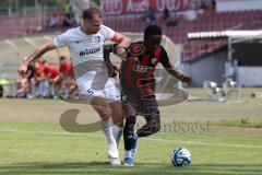 Bayernliga Nord - Saison 2024/25 - FC Ingolstadt 04 II - TSV Karlburg - Jason Osei Tutu (Nr.11 - FCI U21) - Marvin Schramm weiss Karlsburg - XXXXX - Foto: Meyer Jürgen