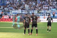 3. Liga; FC Ingolstadt 04 - TSV 1860 München; Tor Jubel Treffer 2:1 Siegtreffer David Kopacz (29, FCI) mit Jannik Mause (7, FCI)