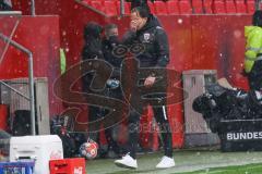 2.BL; FC Ingolstadt 04 - Erzgebirge Aue; Gegentor, Cheftrainer Rüdiger Rehm (FCI) unzufrieden