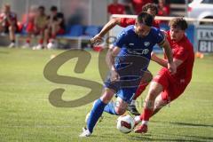 Kreisliga - Saison 2026/27- TSV Großmehring - SV Zuchering - Sebastian Eisenberger blau Großmehring - Simon Böhringer rot Zuchering - Foto: Meyer Jürgen