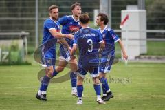 Kreisklasse - Saison 2026/27- TSV Kösching - SC Steinberg/Biberg - Der 1:0 Führungstreffer durch Valentin Hafner blau Kösching durch einen Elfmeter - jubel - XXXXX - Foto: Meyer Jürgen