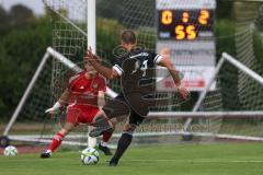 Bezirksliga - Saison 2025/26- TSV Gaimersheim - ASV Dachau - Nicolae Nechita (Nr.19 - TSV Gaimersheim) - Martin Schneider Torwart Dachau - Foto: Meyer Jürgen