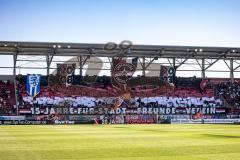 3. Liga; FC Ingolstadt 04 - TSV 1860 München; Fan Fankurve Banner Fahnen Spruchband Supporters 15 Jahre