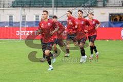 3. Liga; TSV Havelse - FC Ingolstadt 04; vor dem Spiel Jonas Scholz (15, FCI) Mads Borchers (9, FCI) Max Plath (14 FCI) Julian Kügel (29, FCI) Timo Hengmith (41, FCI)