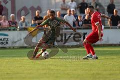 Toto - Pokal - Saison 2024/25 - TSV Lohr - FC Ingolstadt 04 - Micah Ham (Nr.31 - FCI) - Ege Celiker (Nr.4 - TSV Lohr) - Foto: Meyer Jürgen