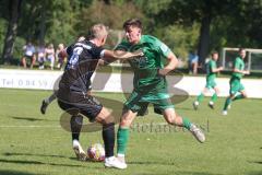 Landesliga - Saison 2024/25 - SV Manching - TSV Schwabmünchen - Jurakovic Marcel grün Manching - Uhde Tim #8 schwarz Schwabmünchen
 - Foto: Meyer Jürgen