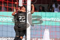 3. Liga; FC Ingolstadt 04 - Hallescher FC; Marcel Costly (22, FCI) Tor Jubel Treffer Pascal Testroet (37, FCI)