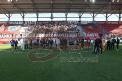 3. Liga - Saison 2024/25 - FC Ingolstadt 04 - SV Wehen Wiesbaden - Das Spiel ist aus - Banner - Choreo - Foto: Meyer Jürgen