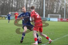 Kreisliga - Saison 2025/26- TSV Kösching - TV Münchsmünster - Maximilian Anthofer blau Münchsmünster - Lukas Kastl rot Kösching - Foto: Meyer Jürgen