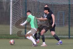 Bezirksliga - Saison 2025/26 - FC Fatih Ingolstadt - TSV 54 - DJK München - Aaron Toski (Nr.11 - FC Fatih) - Mustafa Yemin schwarz München - Benedigt Wellnhofer schwarz München #6 - Foto: Meyer Jürgen