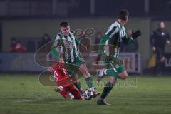 Landesliga - Saison 2025/26 - SV Manching - TSV Hollenbach - Sebastian Graßl (Nr.10 - SV Manching) - Cosar Fatih rot Hollenbach - Foto: Meyer Jürgen