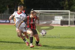 2. Bundesliga Frauen - Saison 2025/26 - FC Ingolstadt 04 Frauen - Eintracht Frankfurt II - Limani Valentina weiss Frankfurt - Jenny Beyer (Nr.8 - FC Ingolstadt Frauen I) - Foto: Meyer Jürgen