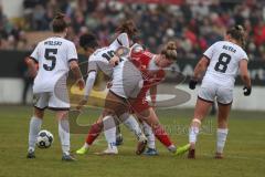 DFB -Pokal Frauen - Saison 2025/26 - FC Ingolstadt 04 Frauen - FC Bayern München - Stefanie Reischmann (Nr.24 - FC Ingolstadt Frauen I)  - Stanway Georgia  rot Bayern - Kuya Strobel Melissa weiss #10 fci - Foto: Meyer Jürgen