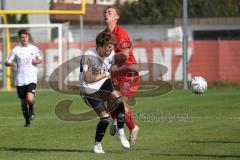 Bayernliga Nord - Saison 2023/2024 - FC Ingolstadt 04 - FC Coburg - Fabio Riedl rot FCI - Sebastian Zillig
 weiss Coburg - Foto: Meyer Jürgen