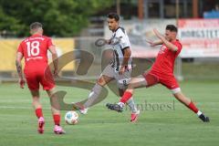 3. Liga; Toto-Pokal - VfB Forstinning - FC Ingolstadt 04; Fredrik Carlsen (8, FCI) Zweikampf Kampf um den Ball