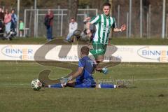 Landesliga - Saison 2025/26 - SV Manching - TSV Schwabmünchen - Fabian  Neumayer (Nr.9 - SV Manching) - Zeche Fabio TW Schwabmünchen - Foto: Meyer Jürgen