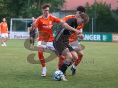 Relegation zur Kreisklasse - Saison 2025/26 - TSV Gaimersheim II - SC Irgertsheim  - Jan Jahnsmüller schwarz Gaimersheim  - Yannic Dennerlein orange Irgertsheim - Foto: Meyer Jürgen
