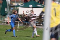 Kreisliga- Saison 2024/25- SV Hundszell - SV Kasing -  - Georg Glas blau Hundszell - Frederik Bezdeka Torwart Hundszell - Patrick Rzepka weiss Kasing - Foto: Meyer Jürgen