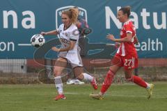 DFB -Pokal Frauen - Saison 2025/26 - FC Ingolstadt 04 Frauen - FC Bayern München - Haberäcker Leonie (Nr.13 - FC Ingolstadt Frauen I) - Caruso Arianna rot Bayern - Foto: Meyer Jürgen
