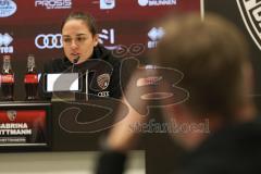 3. Liga - Saison 2024/25 - FC Ingolstadt 04 - SpVgg Unterhaching - Cheftrainerin Sabrina Wittmann (FCI) bei der Pressekonferenz nach dem Spiel - XXXXX - Foto: Meyer Jürgen