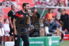 DFB-Pokal; FC Ingolstadt 04 - 1. FC Kaiserslautern; Co-Trainer Fabian Reichler (FCI) schreit