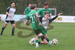 Bezirksliga - Saison 2025/26 - TSV Ober./Unterhaunstadt - FC Gerolfing - Timo Kraus (Nr.21 - FC Gerolfing) - Fabio Udella grau Ober./Unterhaunstadt - Phillipp Haunschild (Nr.12 - FC Gerolfing) - Foto: Meyer Jürgen