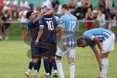 Kreisliga - Saison 2023/2024 - SV Menning  - FC Sandersdorf - Philip Wolfsfellner blau Menning - mit dem 2:0 Führungstreffer - jubel - - Foto: Meyer Jürgen