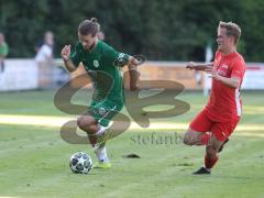 Landesliga - Saison 2026/27 - SV Manching - FC Memmingen II - Daniel Schweiger (Nr.11 - SV Manching) - Jarsch Linus rot Memmingen - Foto: Meyer Jürgen
