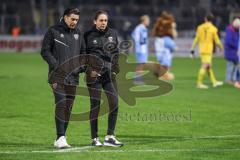 3. Liga; TSV 1860 München - FC Ingolstadt 04; nach dem Spiel Cheftrainerin Sabrina Wittmann (FCI) und Co-Trainer Ilia Gurev (FCI)