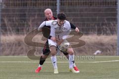 Freundschaftsspiel - Saison 2025/26 - FC Ingolstadt  II - ASV Neumarkt - Damian Coric weiss FCI - Jonas Marx schwarz Neumarkt  - Foto: Meyer Jürgen