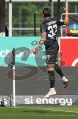 3. Liga - Saison 2024/25 - FC Ingolstadt 04 - SV Wehen Wiesbaden - Der 1:0 Führungstreffer durch Pascal Testroet (Nr.37 - FCI) - jubel - - Mladen Cvjetinovic (Nr.19 - FCI) - Foto: Meyer Jürgen