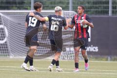 Bayernliga Nord - Saison 2024/25 - FC Ingolstadt 04 II - FC Münchberg - Der 1:1 Ausgleichstreffer durch Micah Ham (Nr.25 - FCI U21) - jubel - Foto: Meyer Jürgen