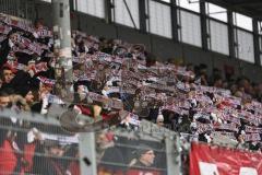 3. Liga; SV Wehen Wiesbaden - FC Ingolstadt 04; Fan Fankurve Banner Fahnen Spruchband